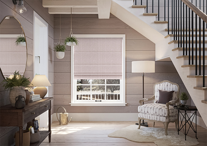 Quay Stripes, Parisian Purple - Motorised Roman Blind - Image 5